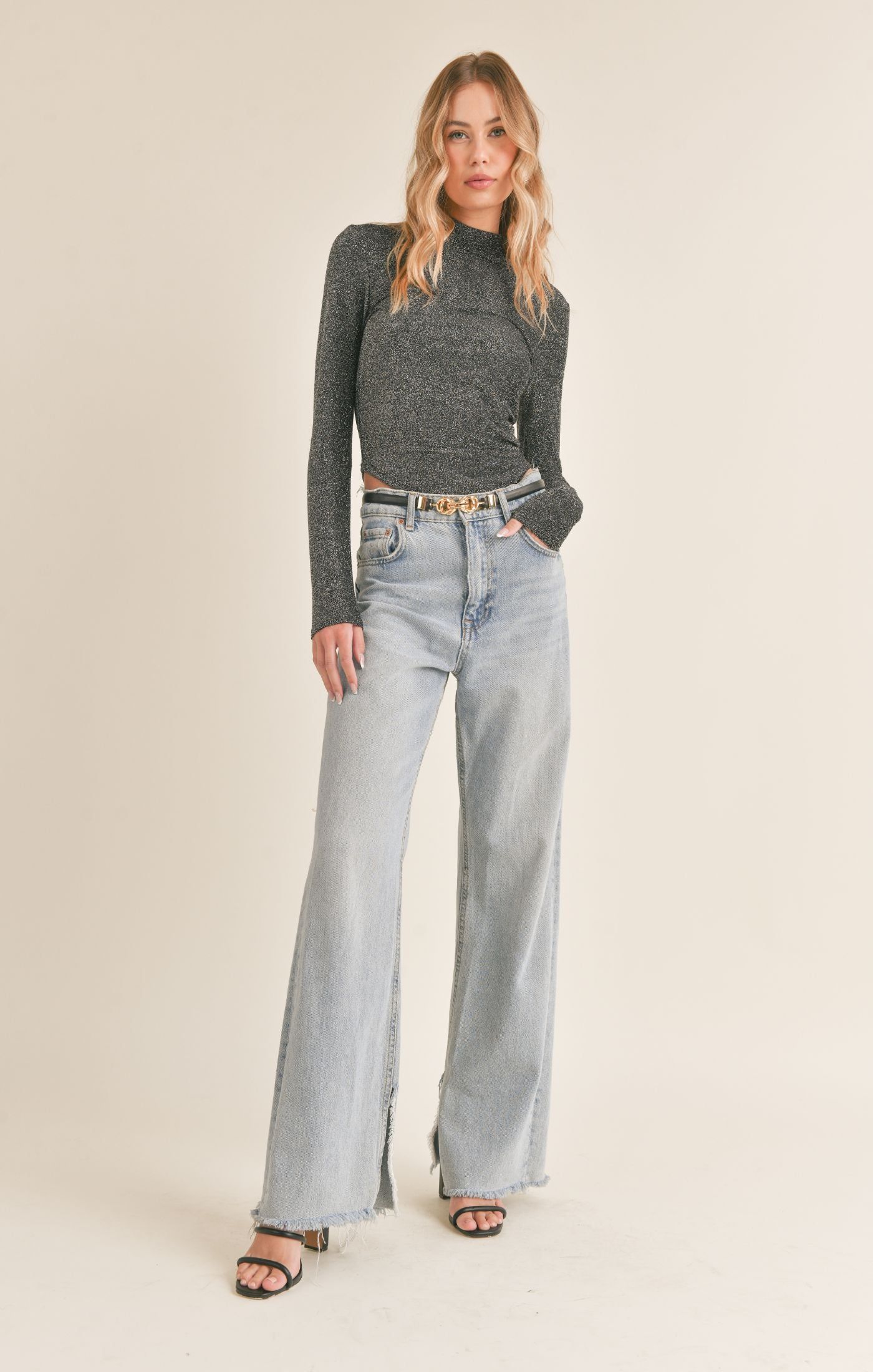 Shimmer In The Light Mockneck Top sold by Sadie & Sage product image thumbnail 4