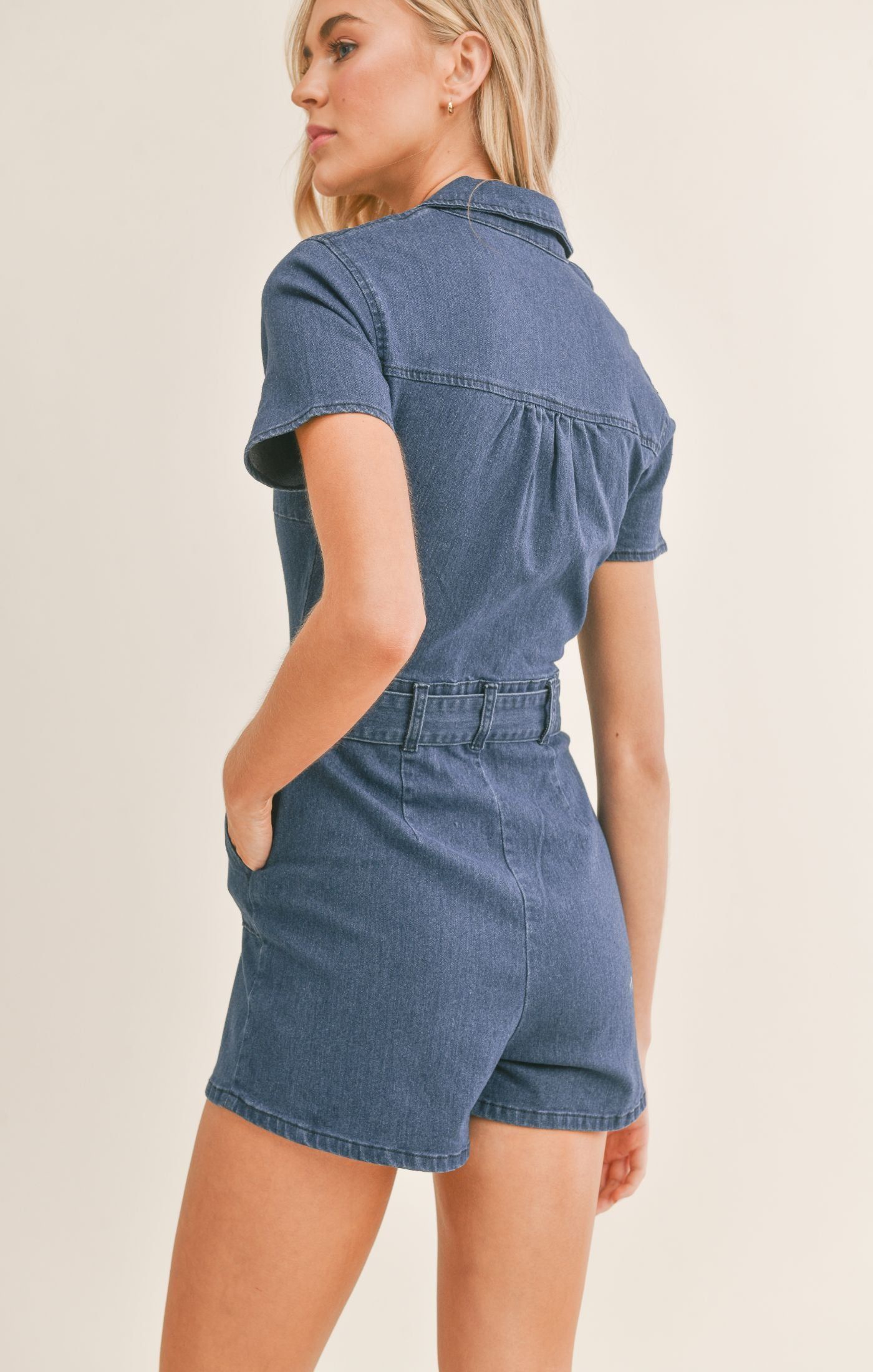 Jessica Denim Romper sold by Sadie & Sage product image thumbnail 2
