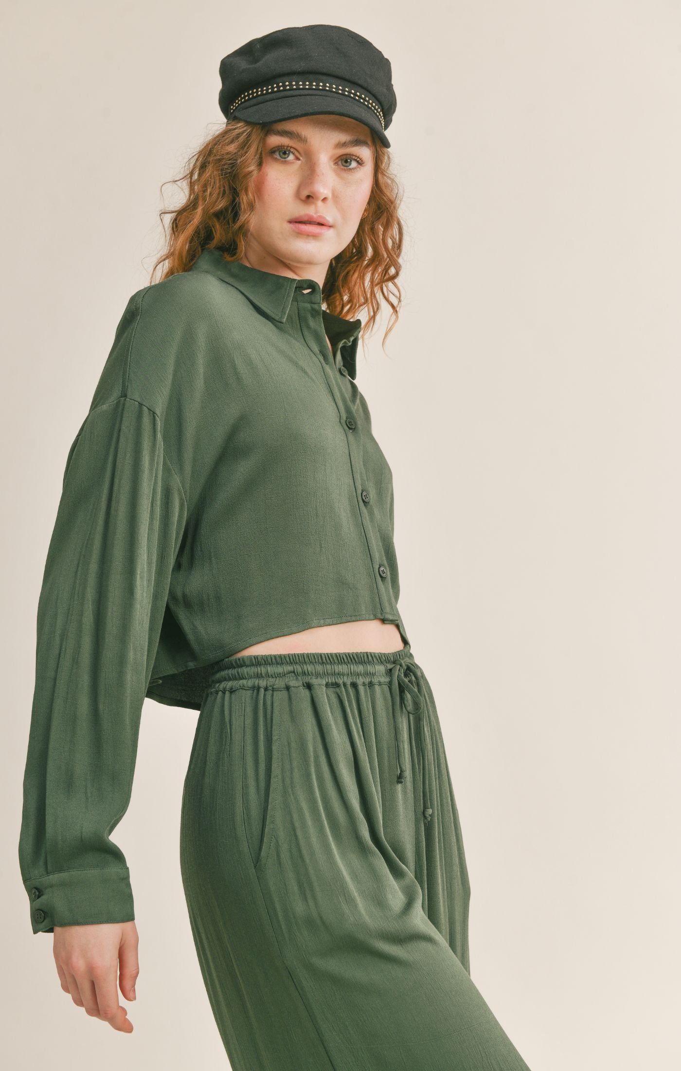 Rory Crop Shirt sold by Sadie & Sage product image thumbnail 4