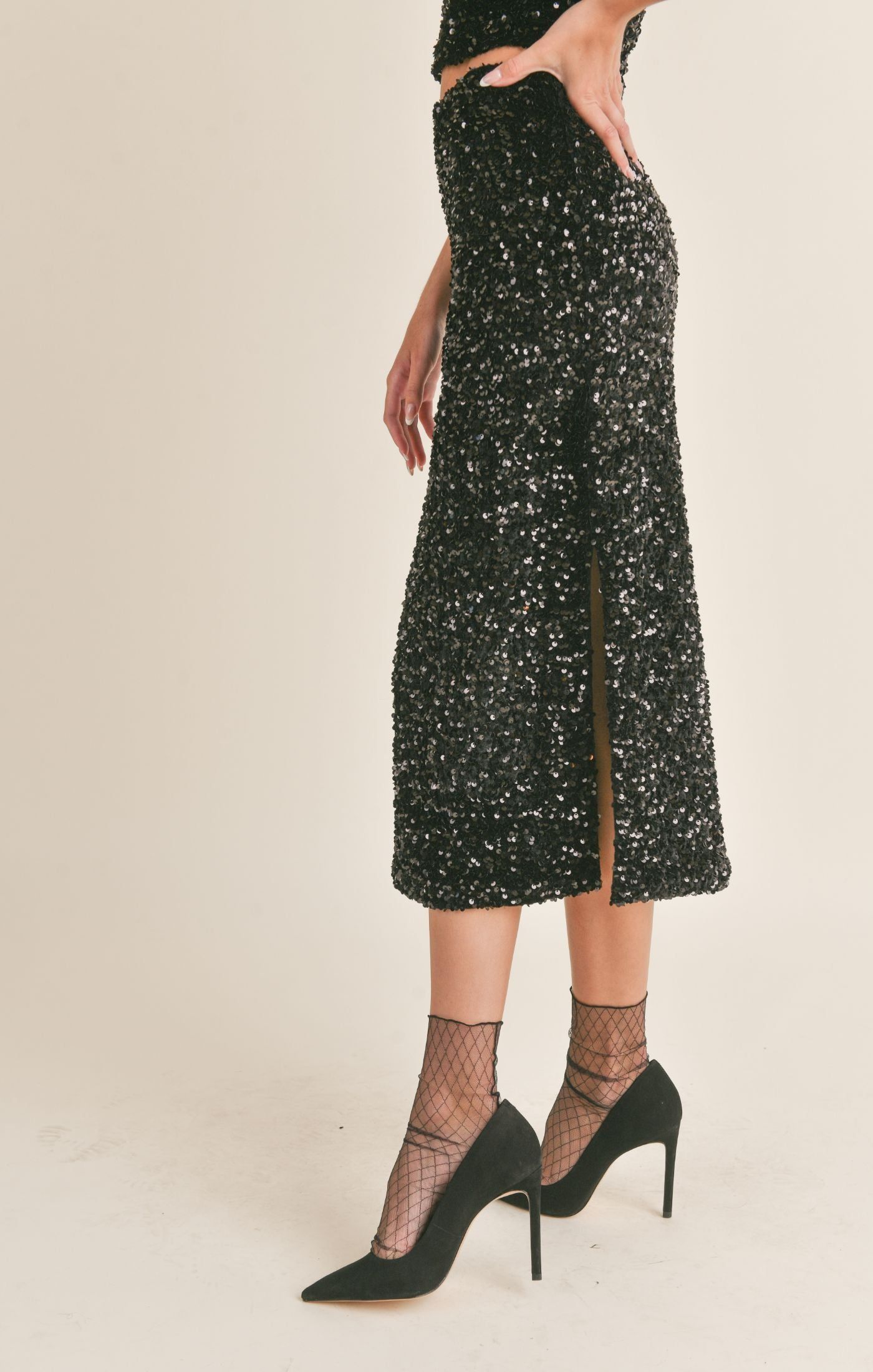 Illuminate Sequined Midi Skirt sold by Sadie & Sage product image thumbnail 2