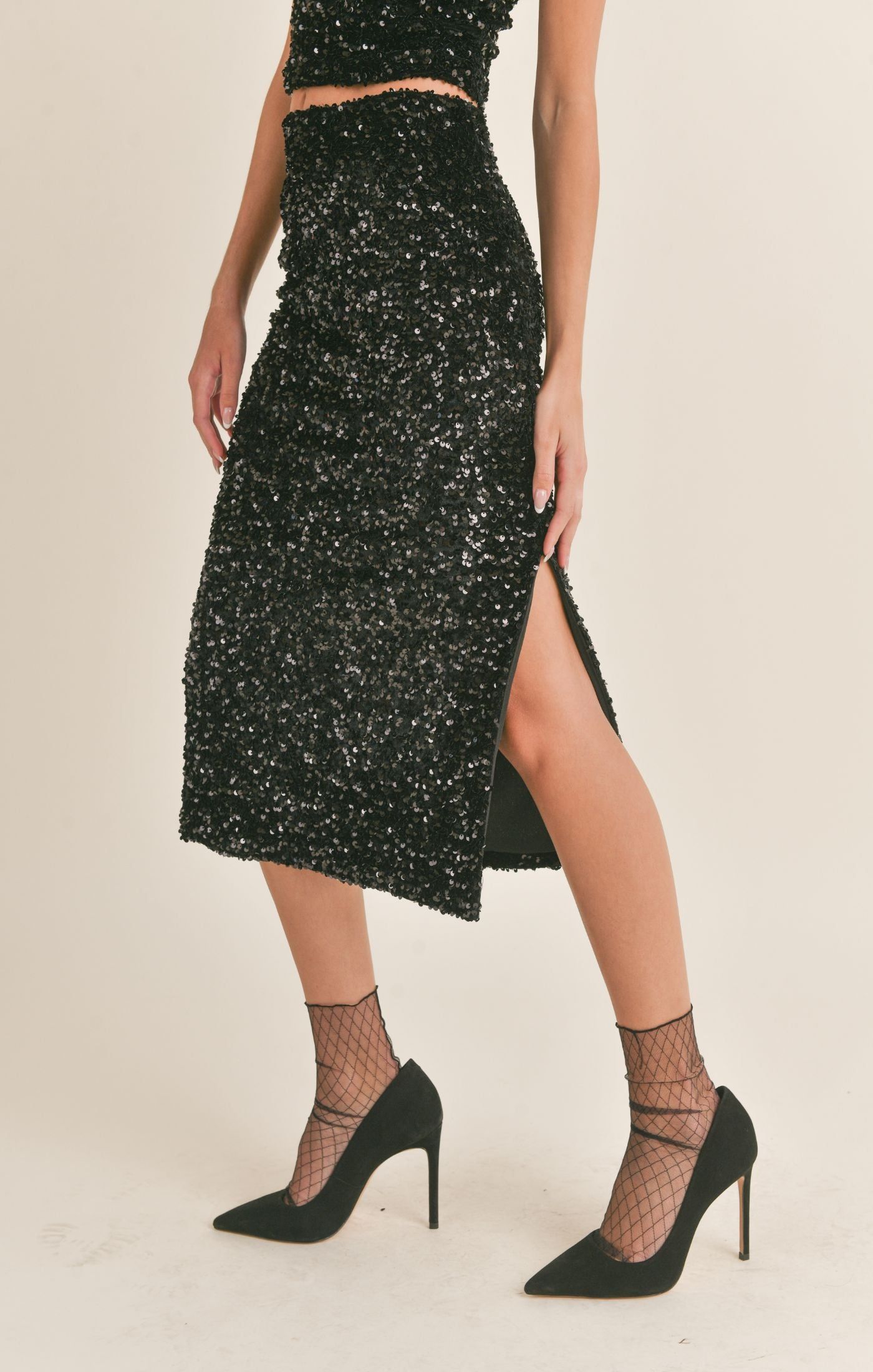 Illuminate Sequined Midi Skirt sold by Sadie & Sage product image thumbnail 3