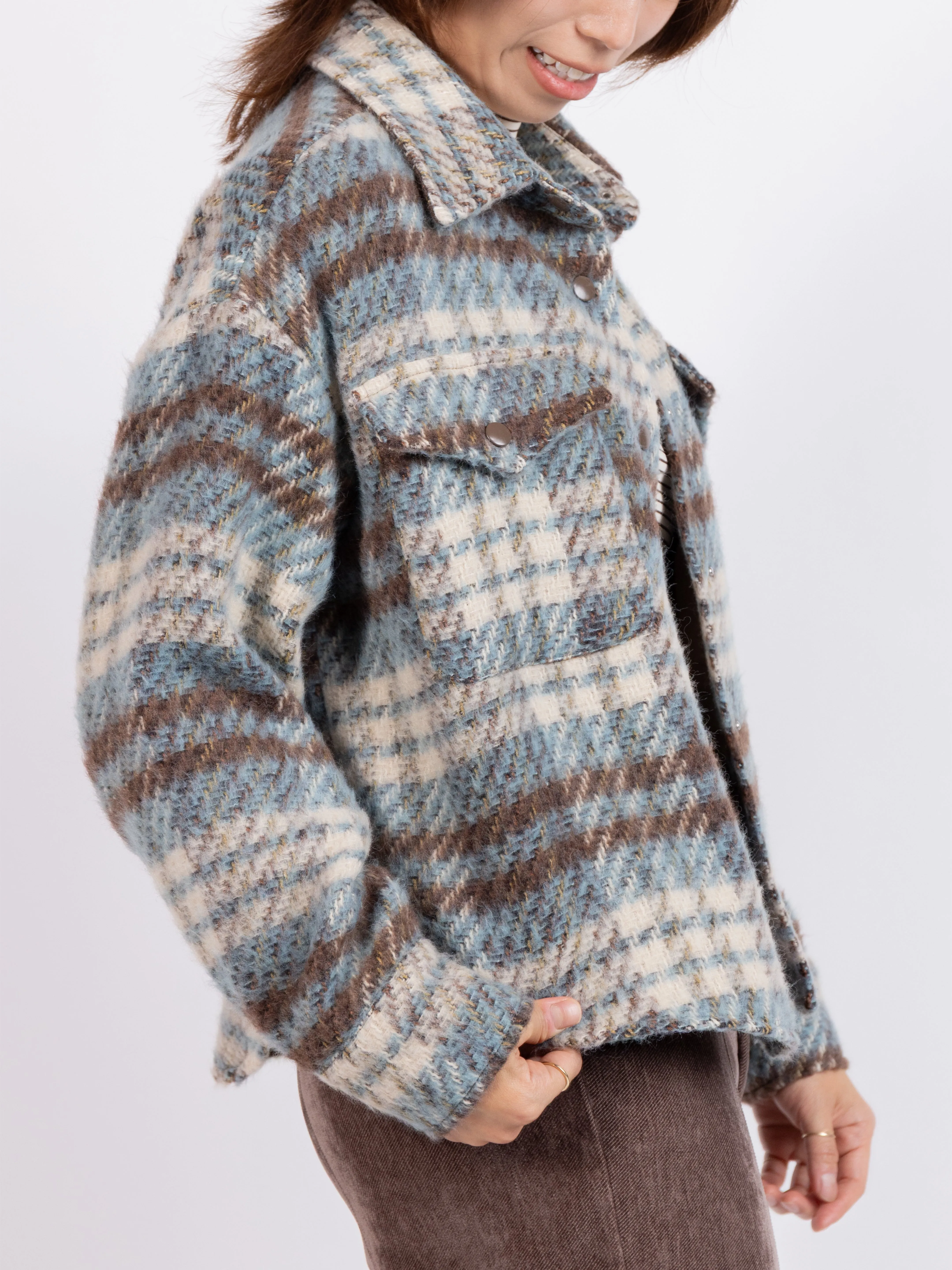 Eloise Plaid Shacket sold by Sadie & Sage product image thumbnail 4