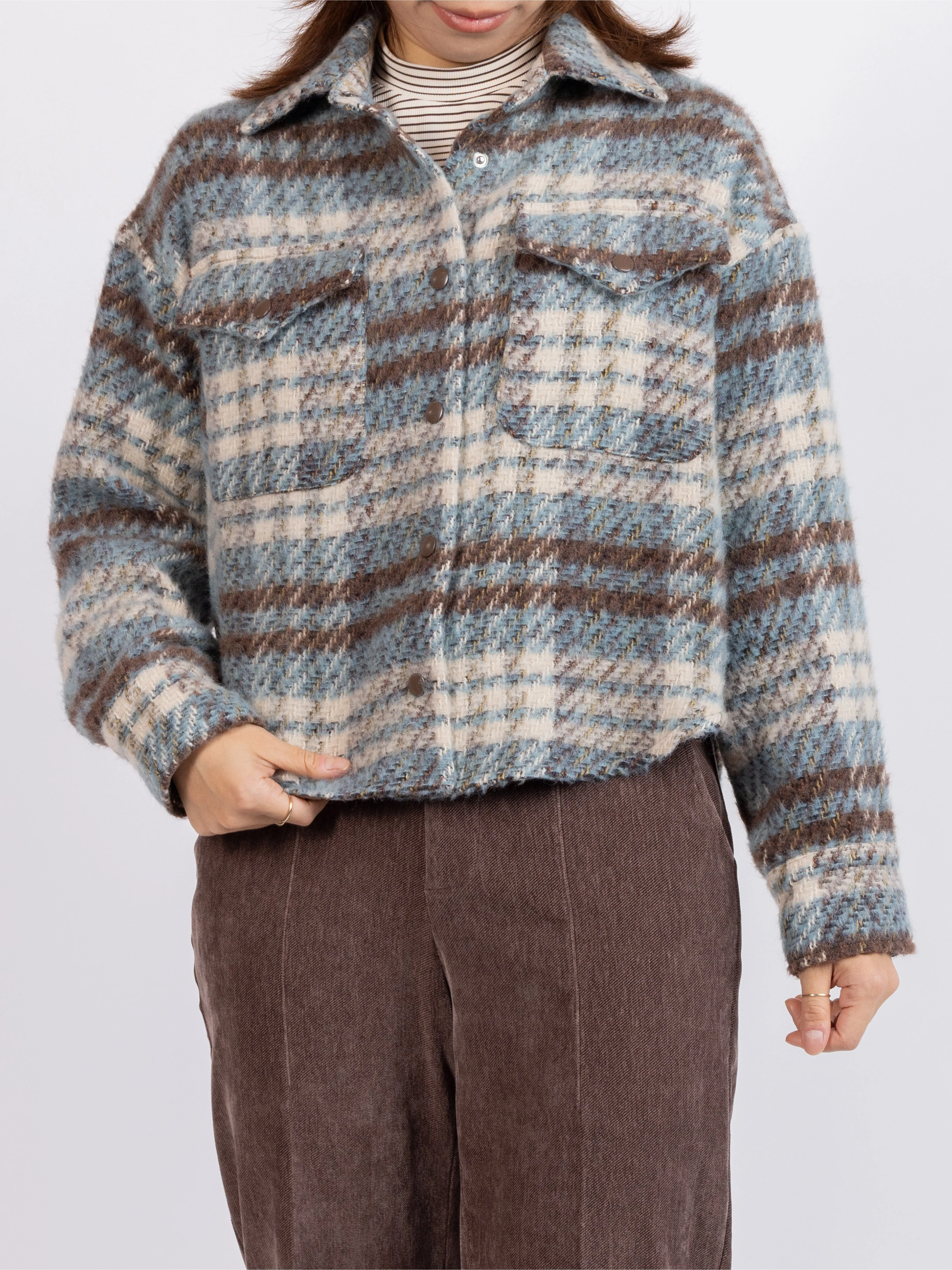 Eloise Plaid Shacket sold by Sadie & Sage product image thumbnail 2