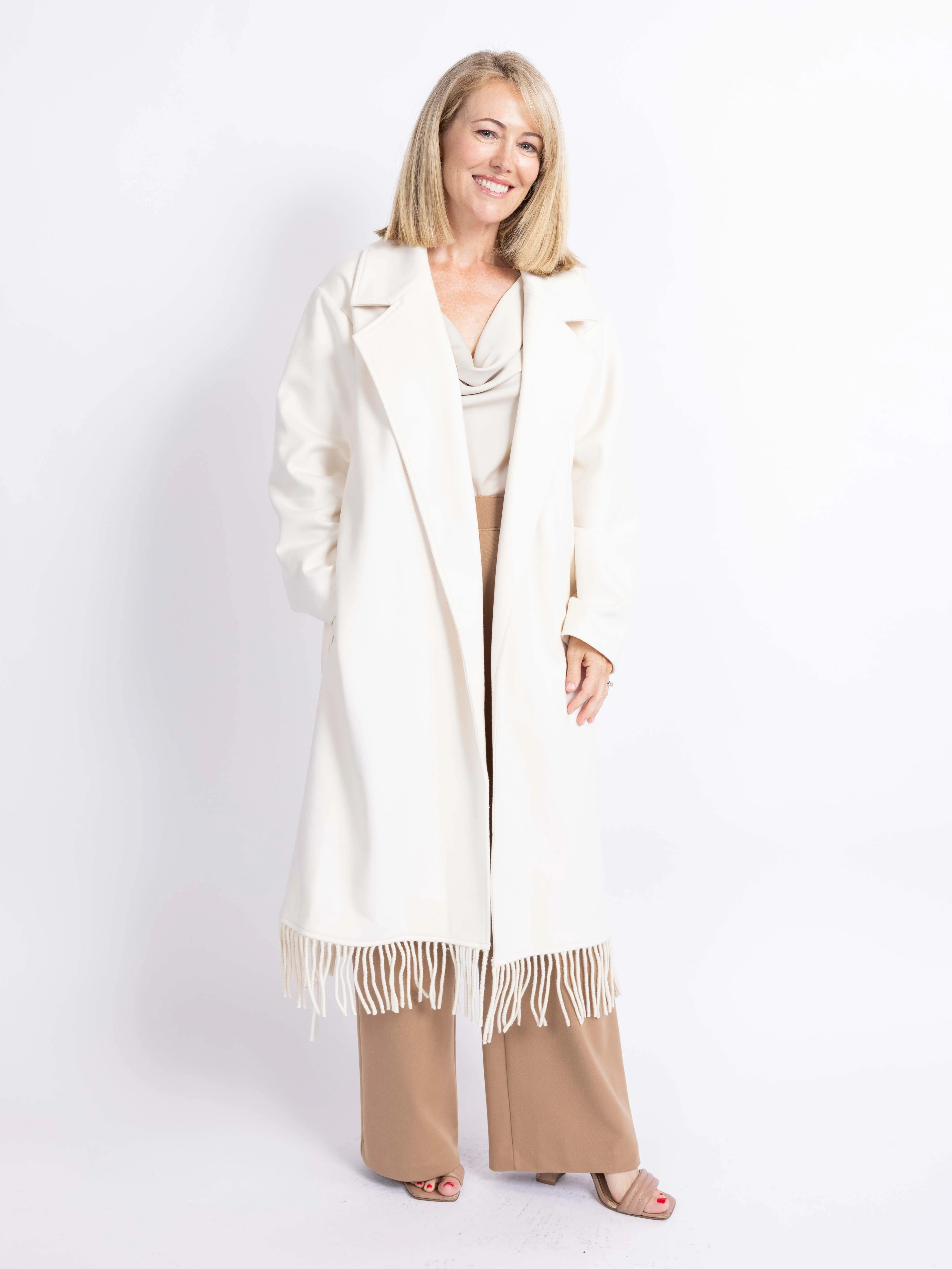 Reeve Fringe Coat sold by Sadie & Sage