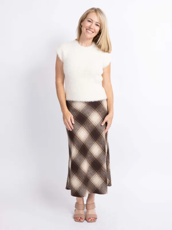 Sonata Plaid Bias Skirt sold by Sadie & Sage