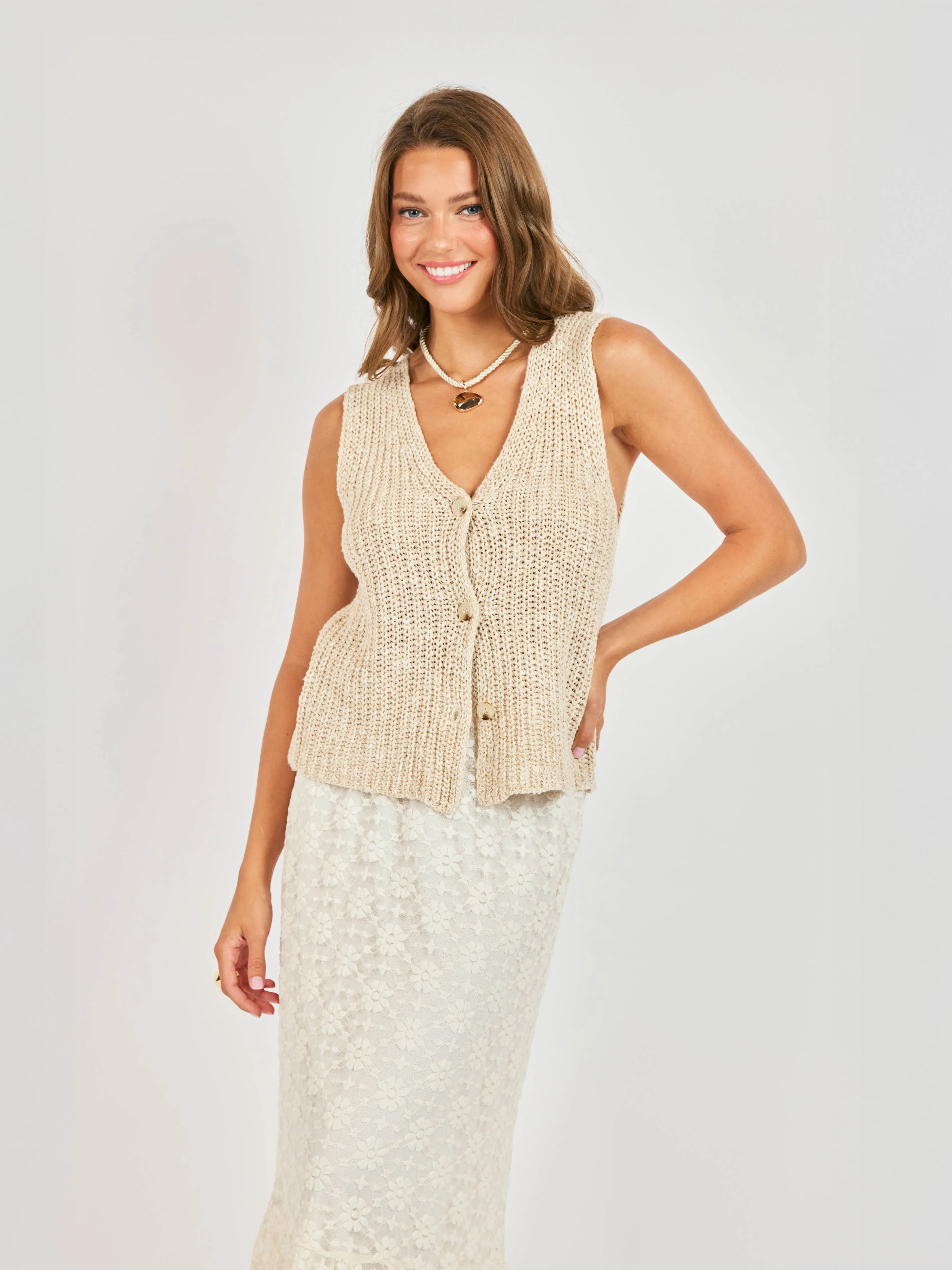 Ashtin Cardi Vest sold by Sadie & Sage