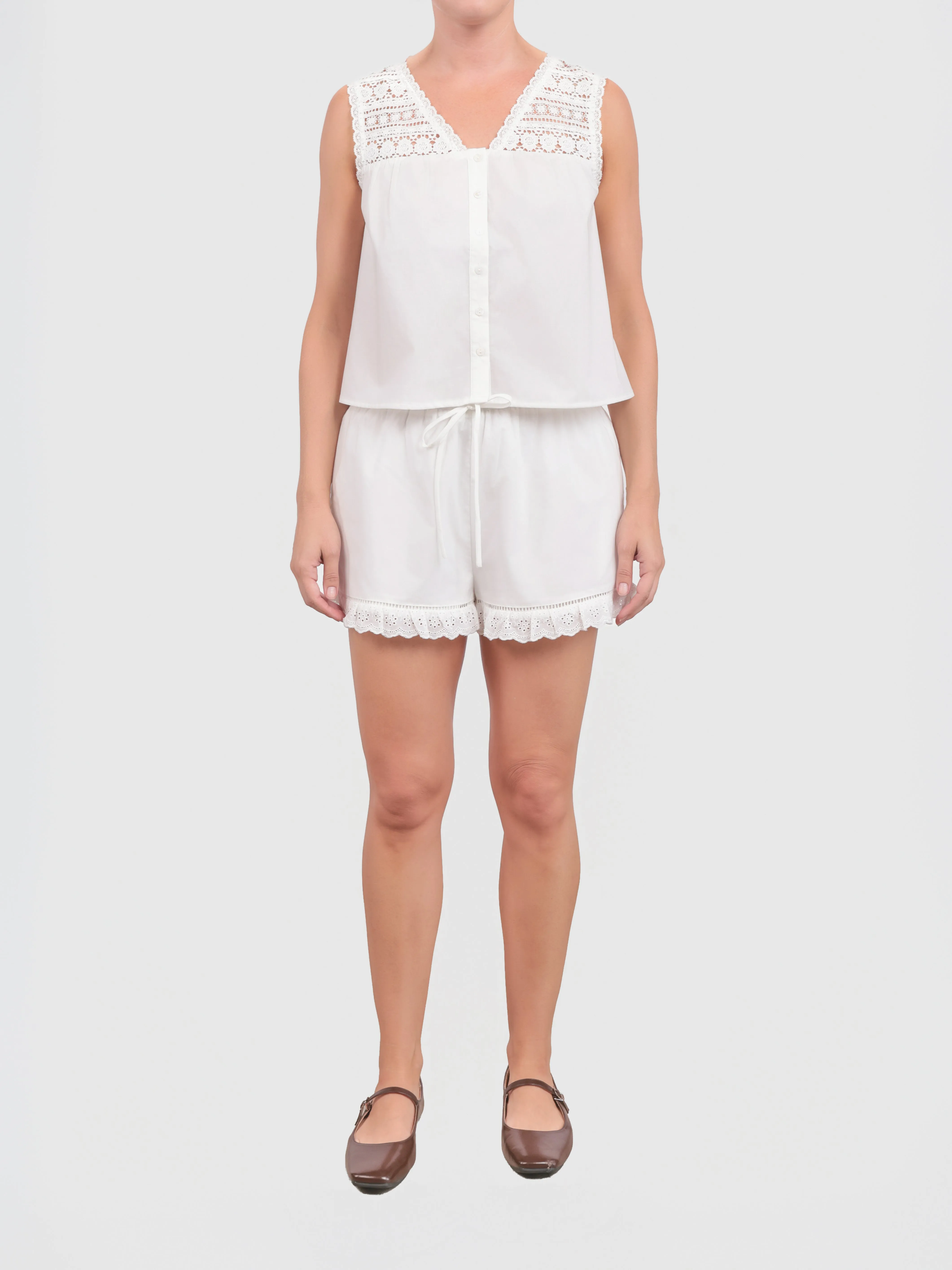 Lowtide Eyelet Trim Shorts sold by Sadie & Sage