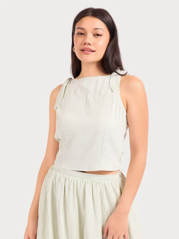 See Me Stripe Pleated Top made by Sadie & Sage