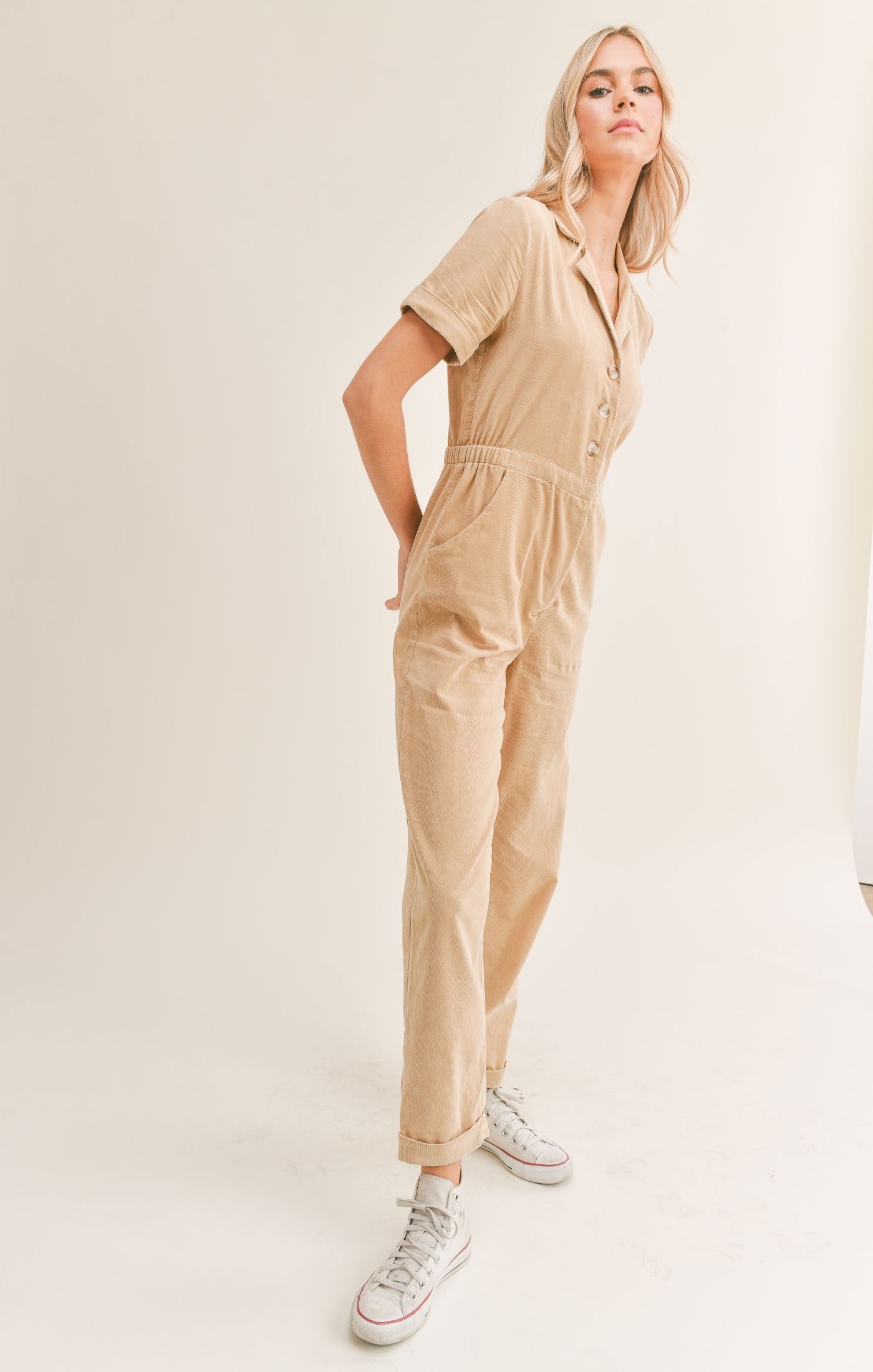 Forever Young Corduroy Jumpsuit sold by Sadie & Sage