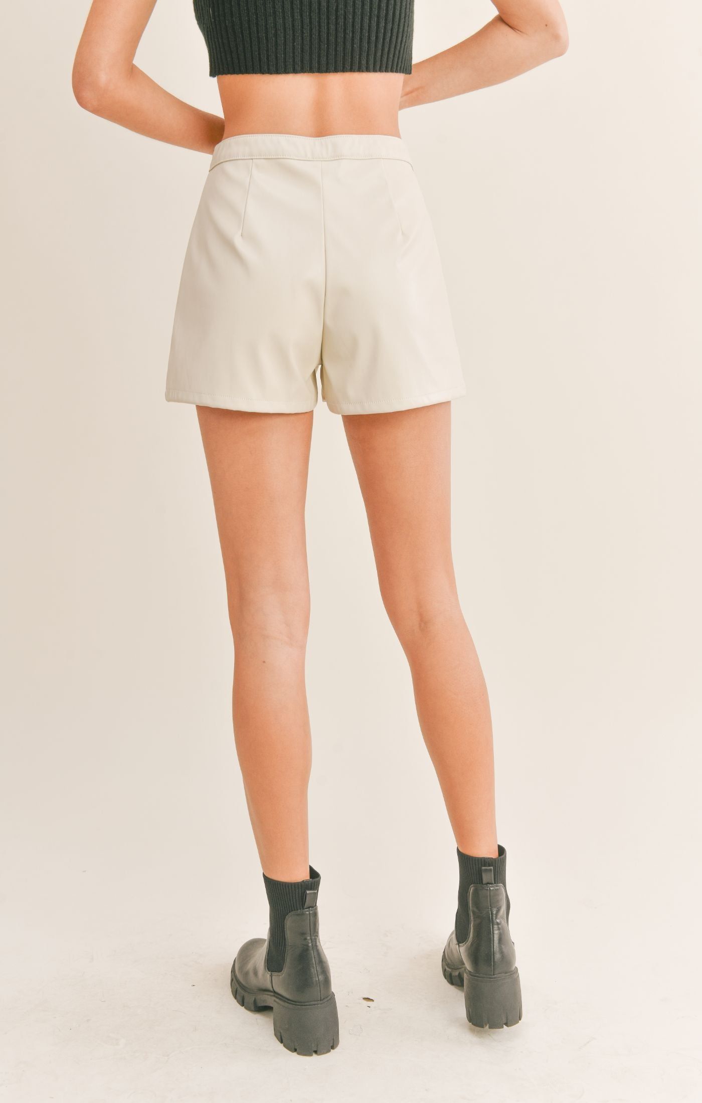 Hidden Gem Pu Leather Shorts sold by Sadie & Sage product image thumbnail 4