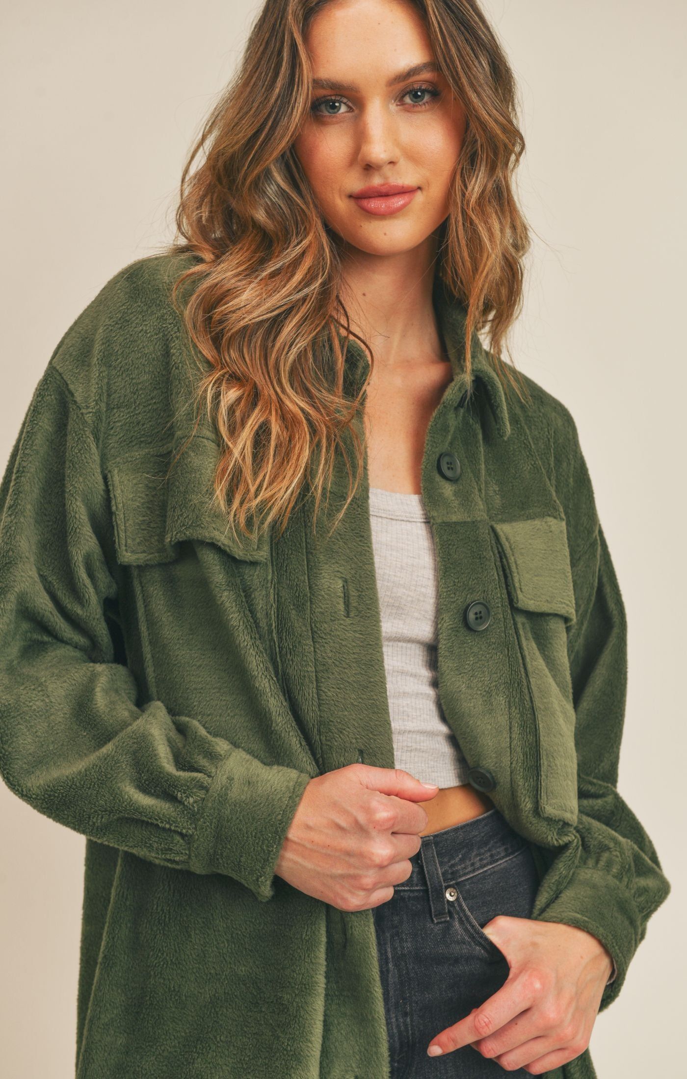 Ivy Sole Shacket sold by Sadie & Sage