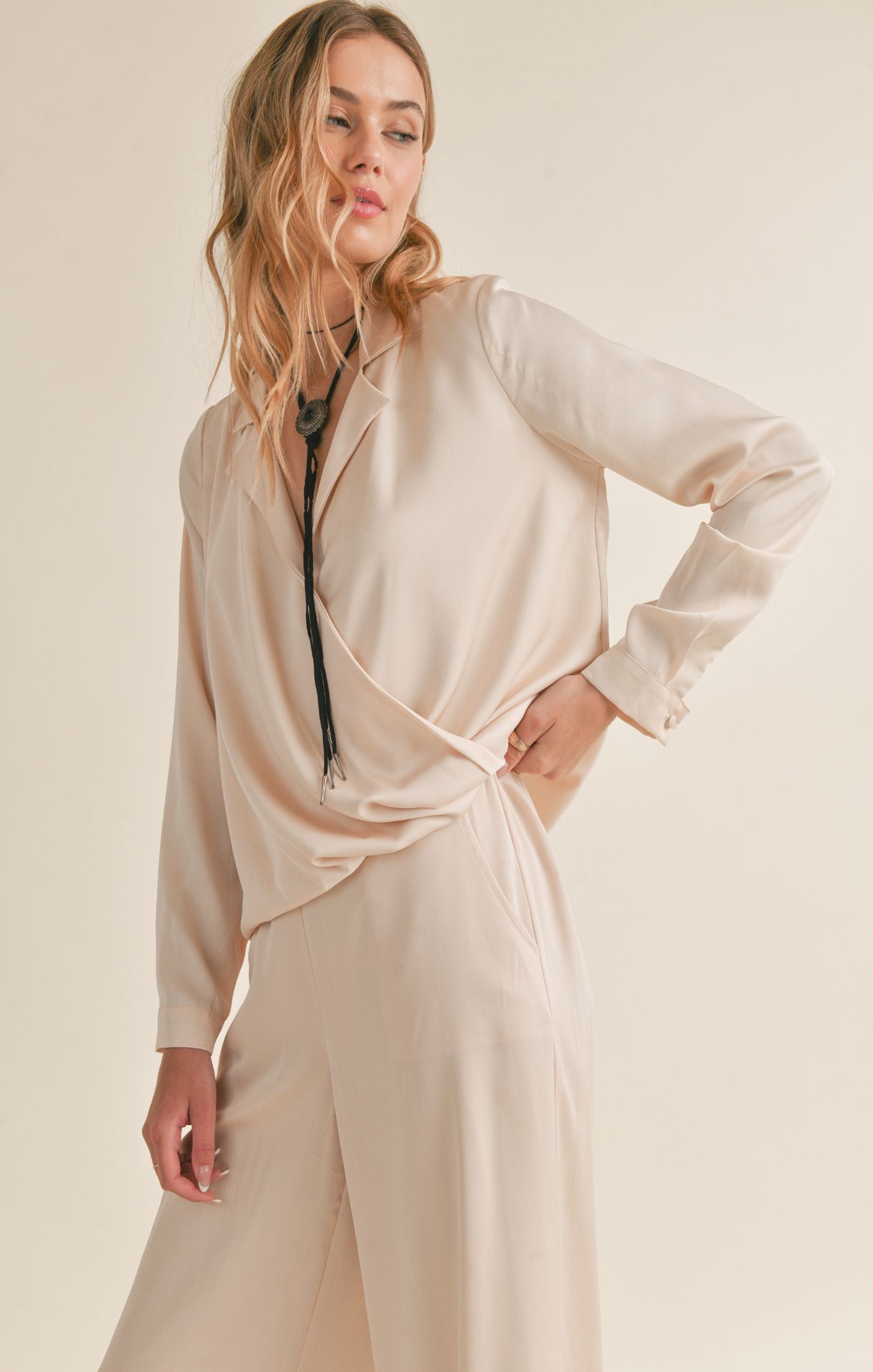 Taz Wrap Long Sleeve Top sold by Sadie & Sage product image thumbnail 4