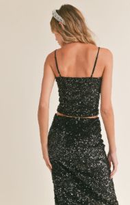 Illuminate Sequined Cropped Top sold by Sadie & Sage