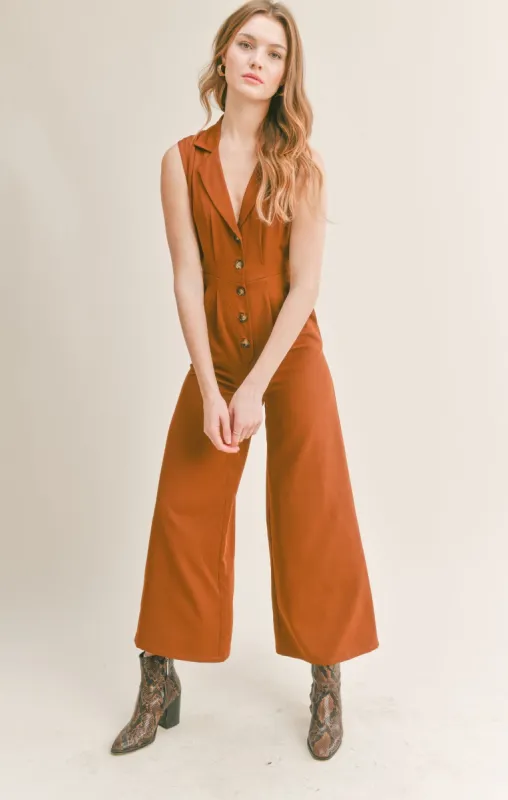 Coffee Date Jumpsuit sold by Sadie & Sage