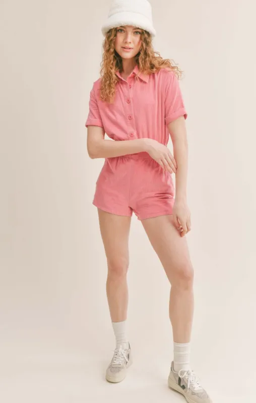 Big Heart Corduroy Romper sold by Sadie & Sage