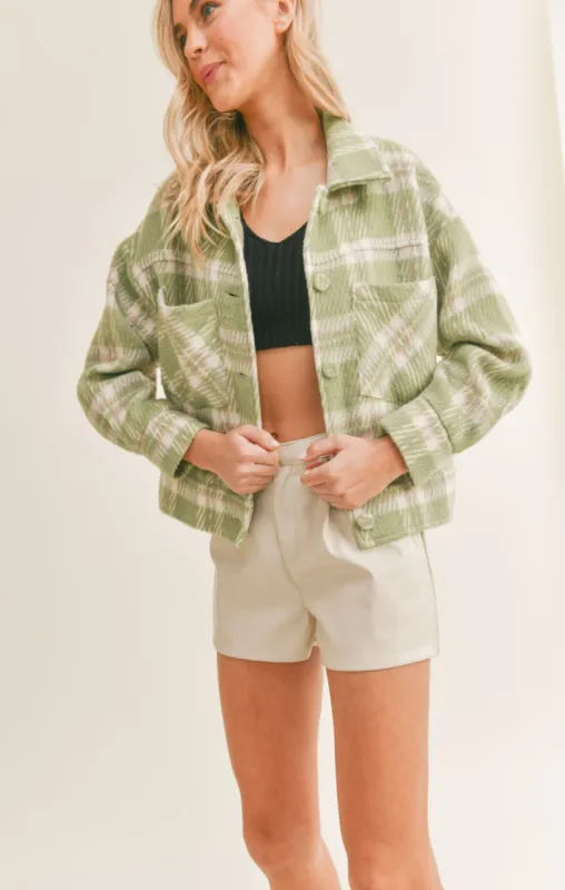 Hot Matcha Plaid Jacket sold by Sadie & Sage