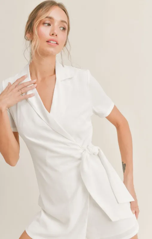 The Vow Wrap Romper sold by Sadie & Sage