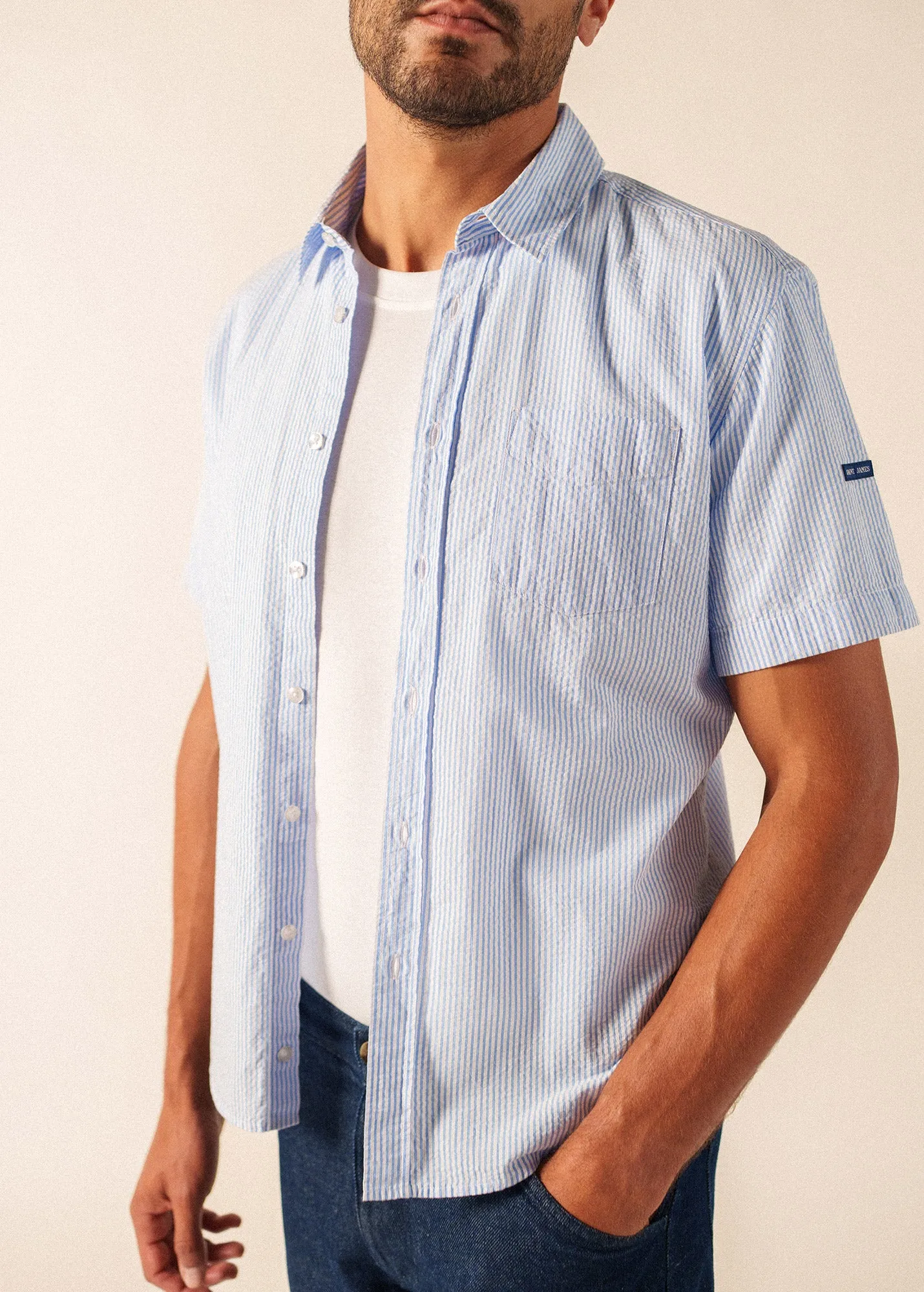 Chemise Jack (BLEU/BLANC) sold by Saint James product image thumbnail 5