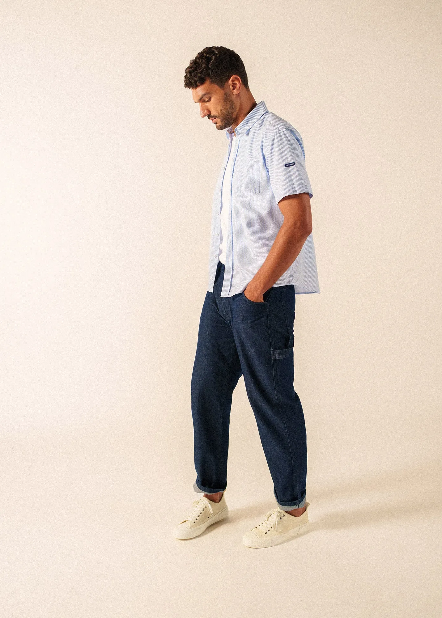 Chemise Jack (BLEU/BLANC) sold by Saint James