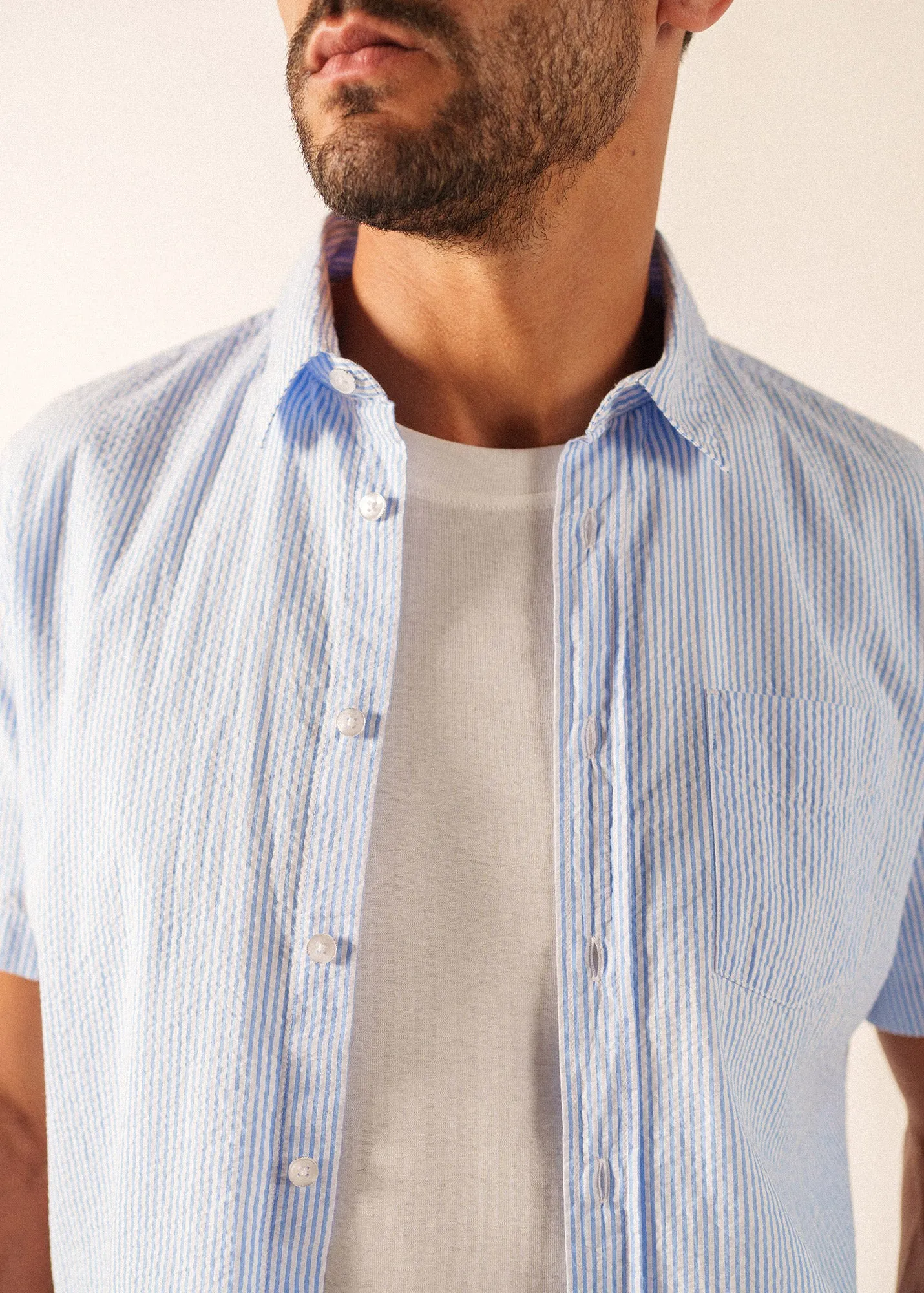 Chemise Jack (BLEU/BLANC) sold by Saint James product image thumbnail 4