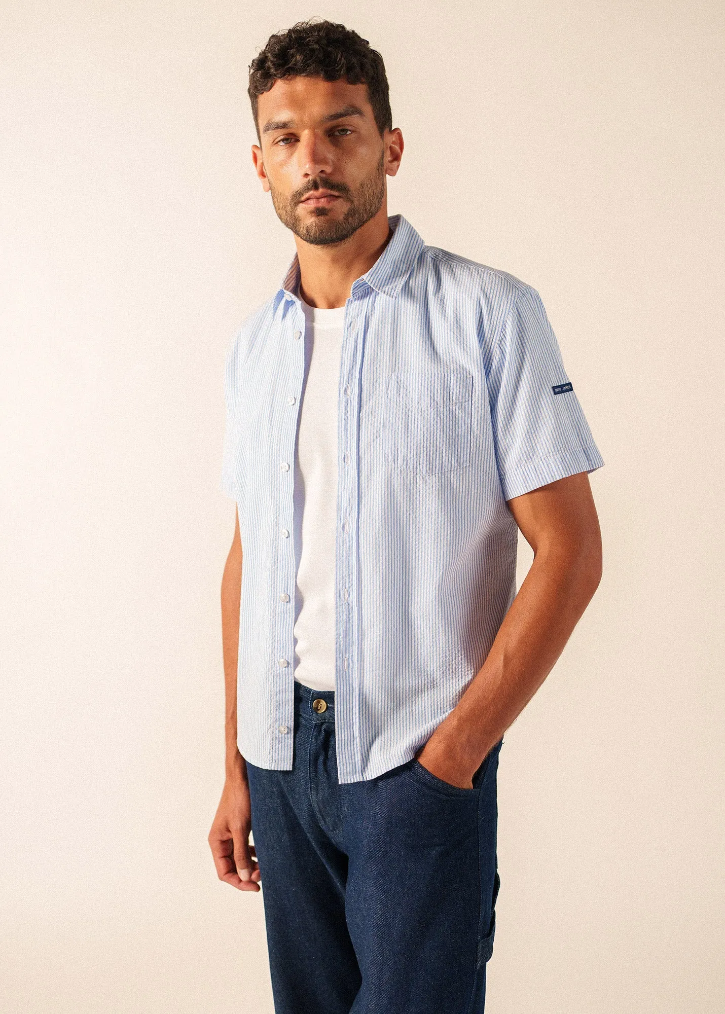Chemise Jack (BLEU/BLANC) sold by Saint James product image thumbnail 3
