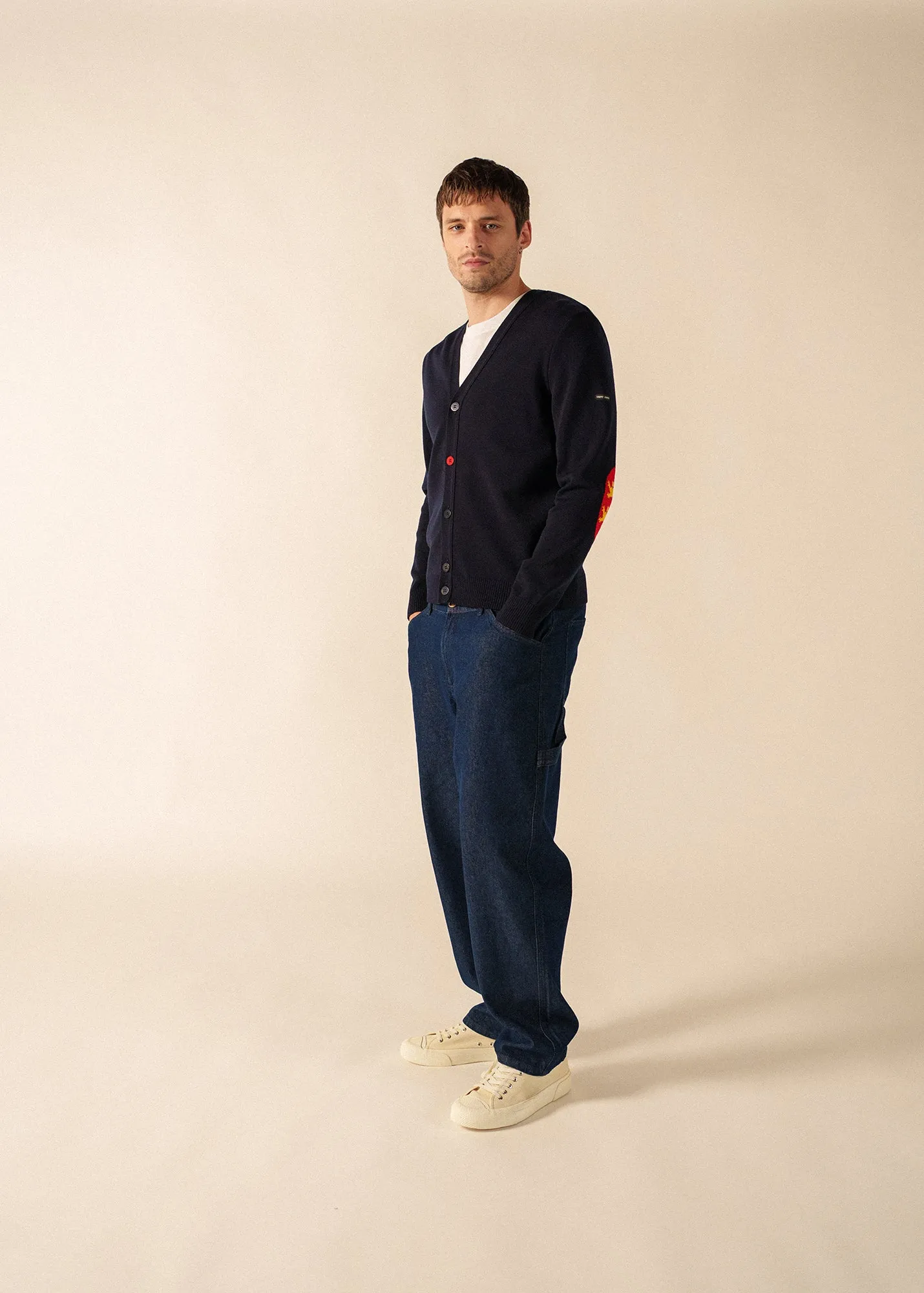 Cardigan coudières (NAVY/NORMANDIE) sold by Saint James