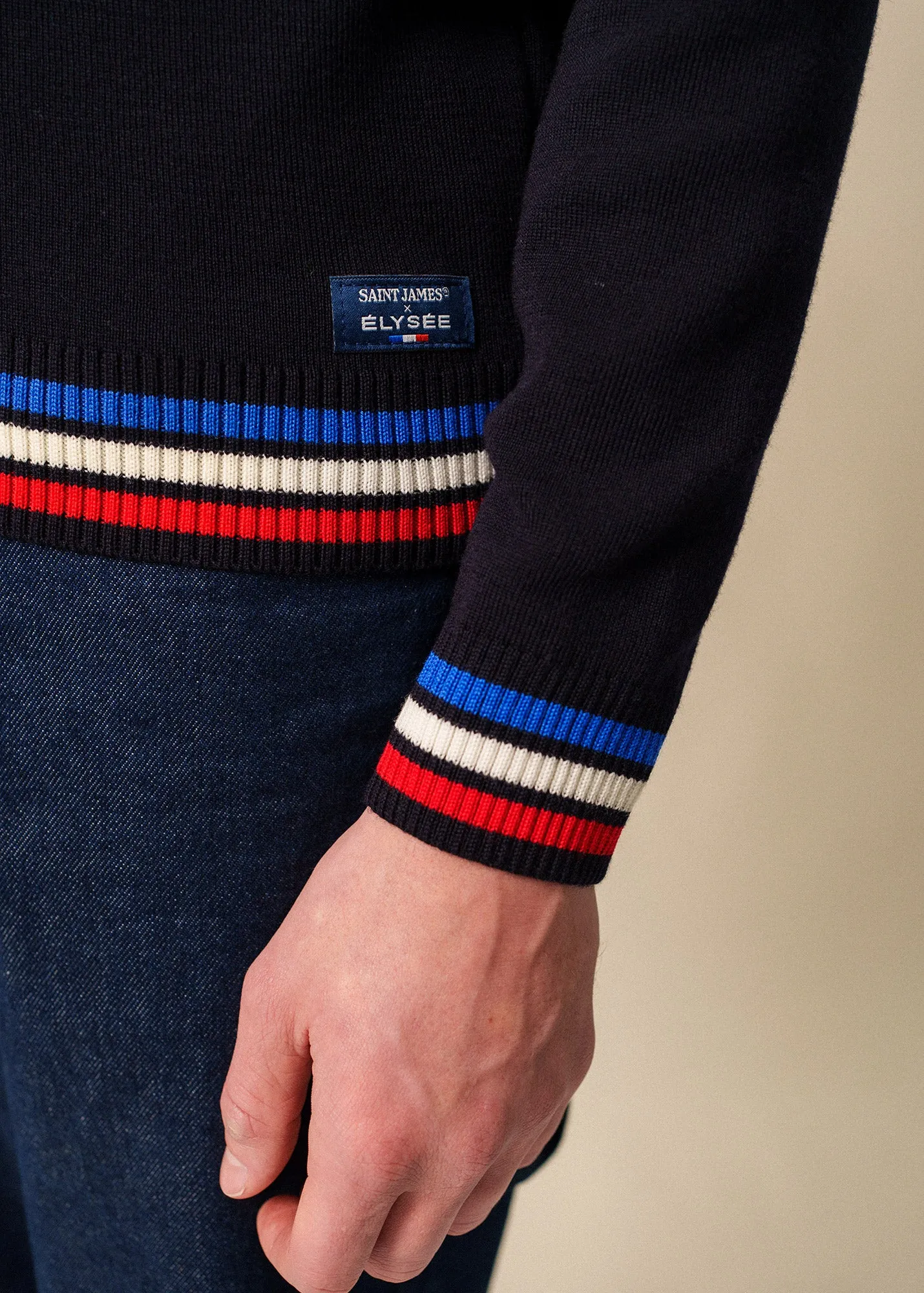 Gilet tricolore x l'Elysée (NAVY/MULTICO) sold by Saint James product image thumbnail 5