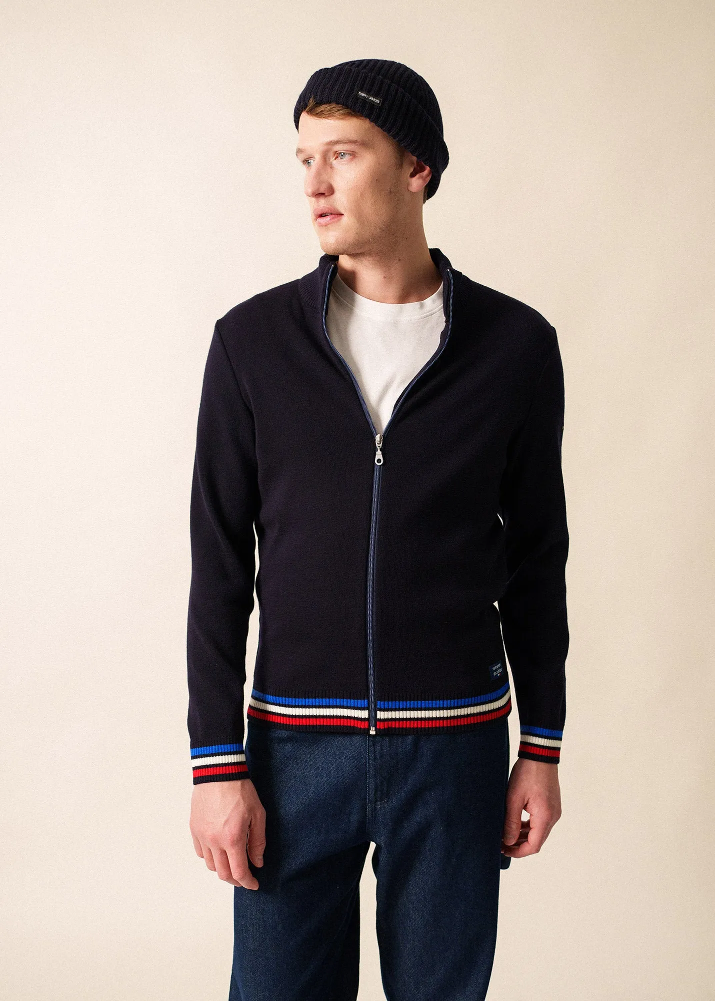 Gilet tricolore x l'Elysée (NAVY/MULTICO) sold by Saint James product image thumbnail 3