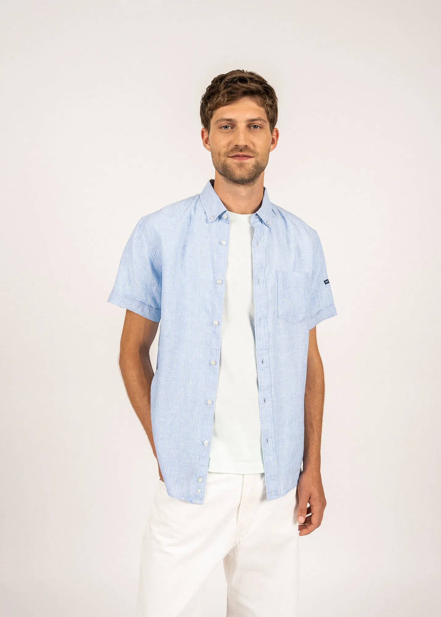 Chemise Clément (CIEL/SUN) sold by Saint James