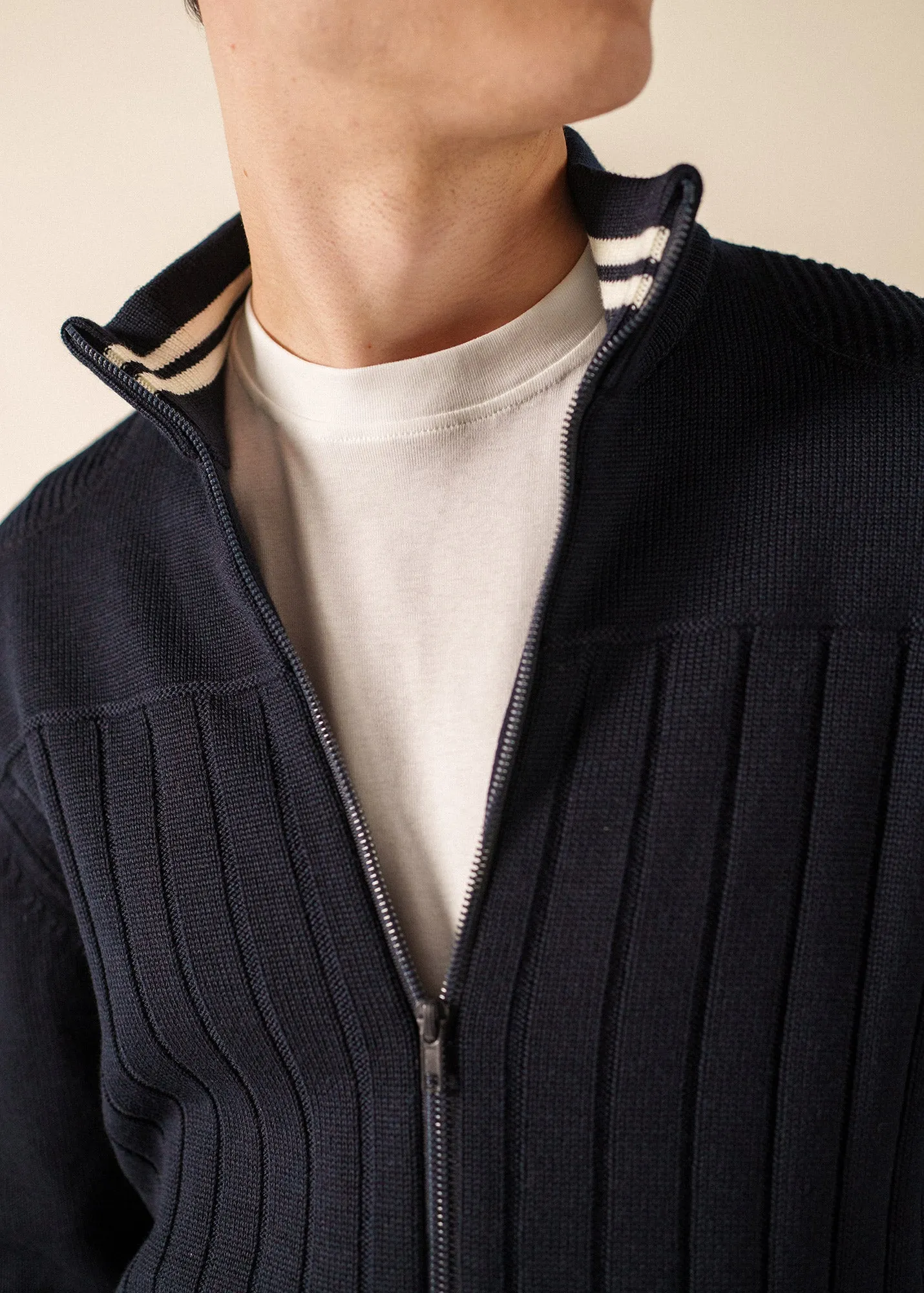 Gilet Calypso Réédit (NAVY/BLANC) sold by Saint James product image thumbnail 3