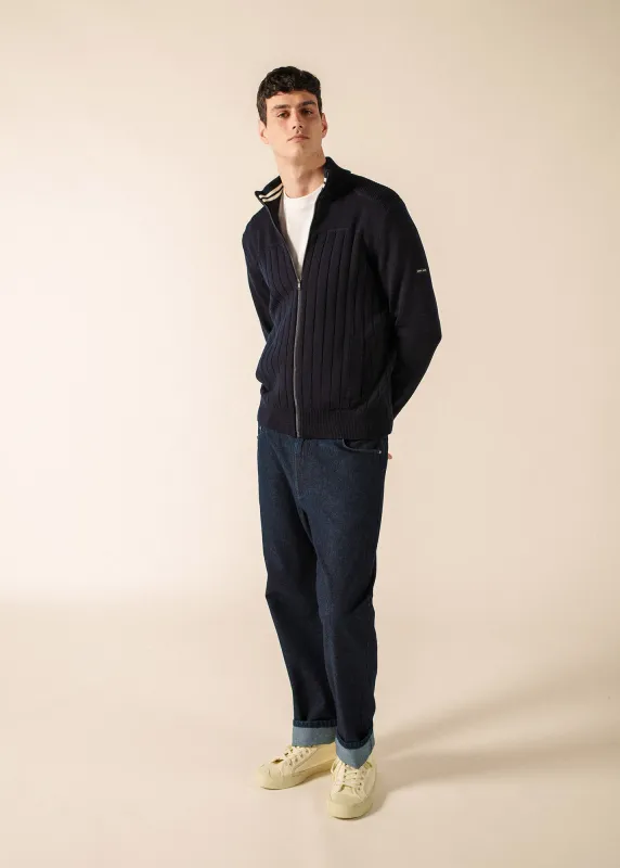 Gilet Calypso Réédit (NAVY/BLANC) made by Saint James
