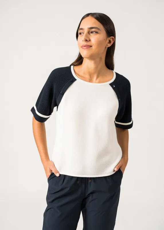 T-shirt Traversée x Isabelle Ballu (ECUME/MARINE) made by Saint James