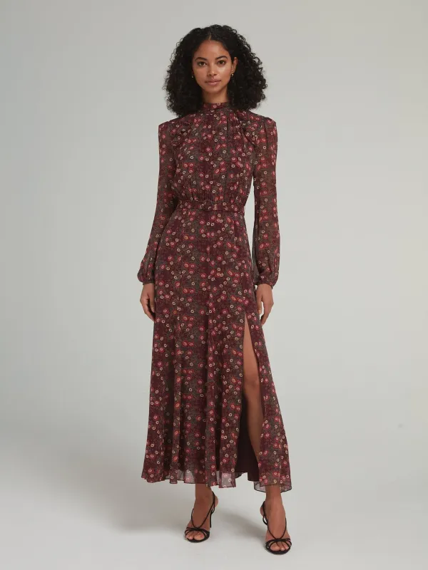 Jacqui B Dress in Akina Wine made by SALONI
