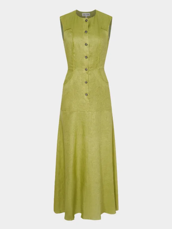 Sierra Dress in Kiwi sold by SALONI