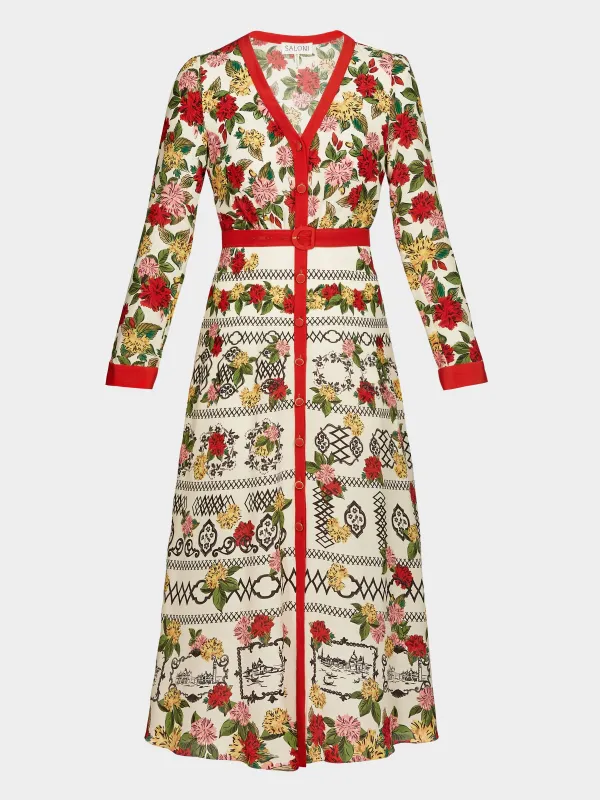 Lea Shirt Dress in Lantana Riviera sold by SALONI