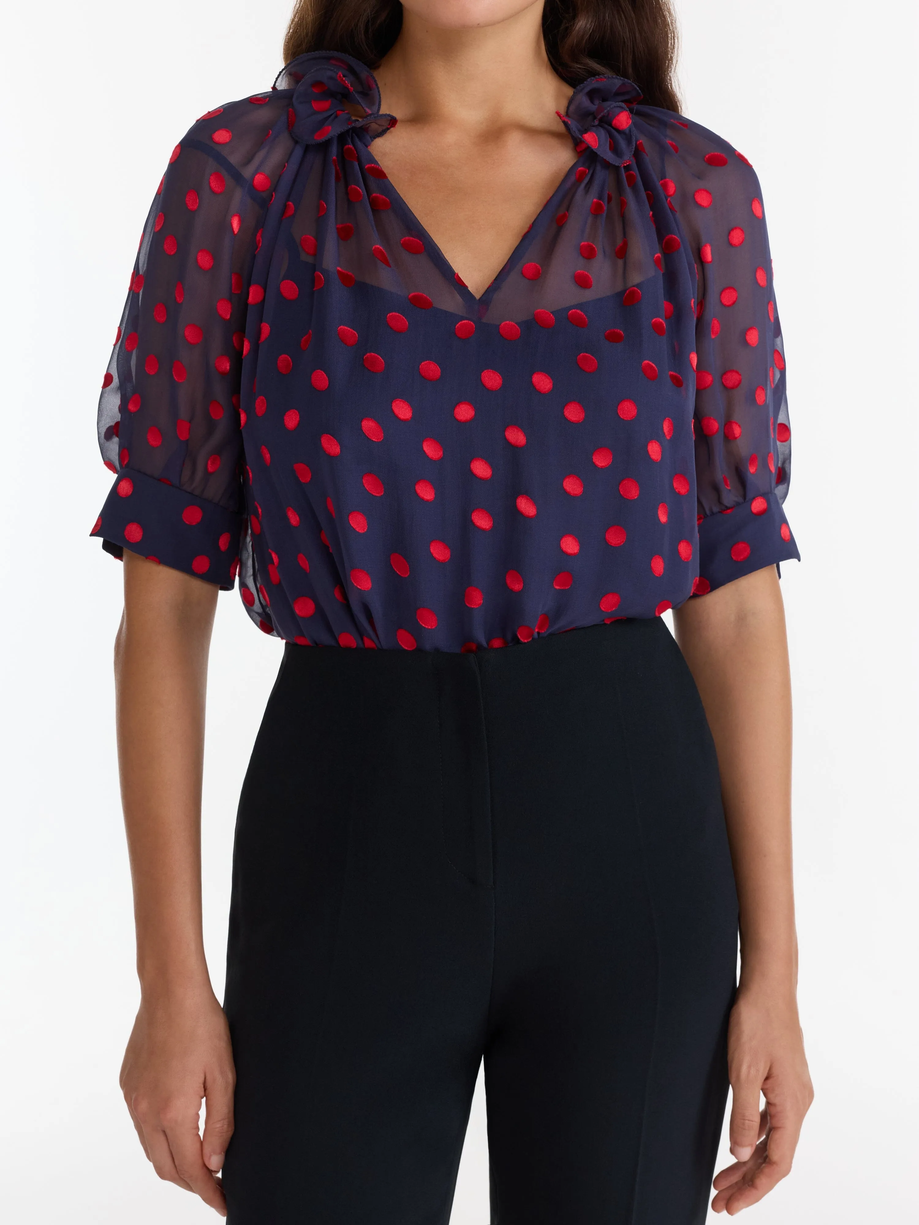 Josie Top in Navy Bright Rouge sold by SALONI product image thumbnail 5