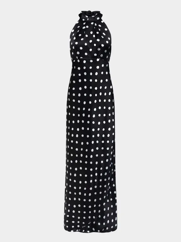 Michelle Dress in Mono Dot Black sold by SALONI