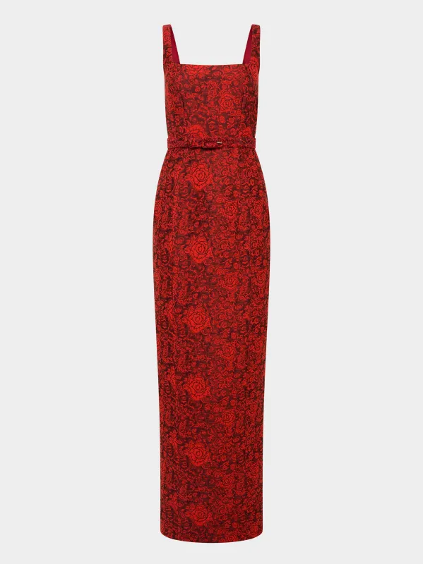 Bora Long Dress in Scarlet Rose made by SALONI
