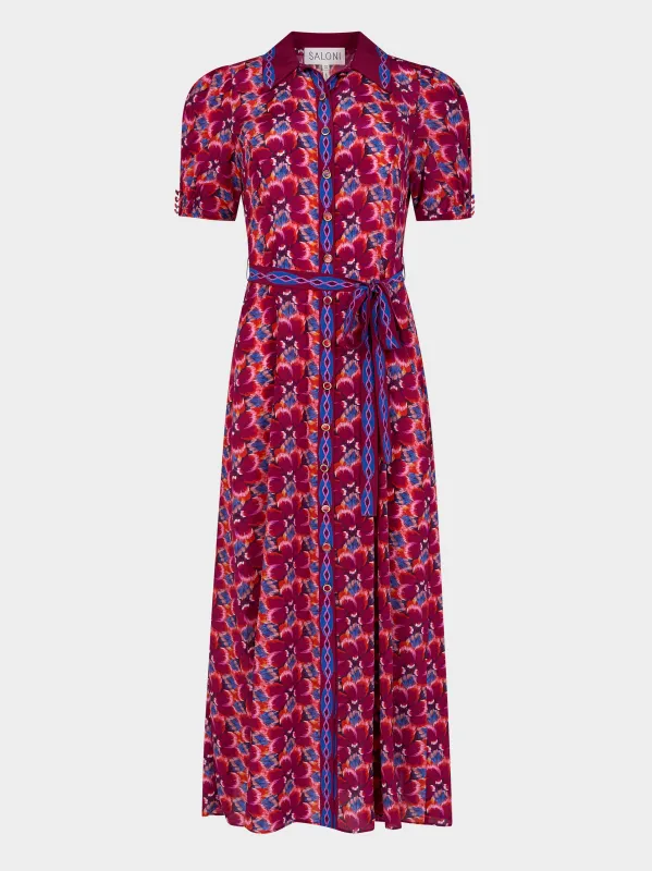 Vanessa D Dress in Quail Magenta sold by SALONI