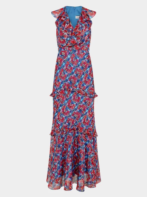 Rita Dress in Quail Sky sold by SALONI