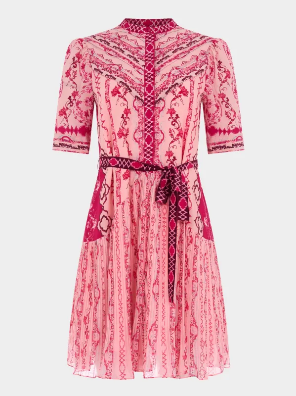 Ally Dress in Mandevilla Border sold by SALONI