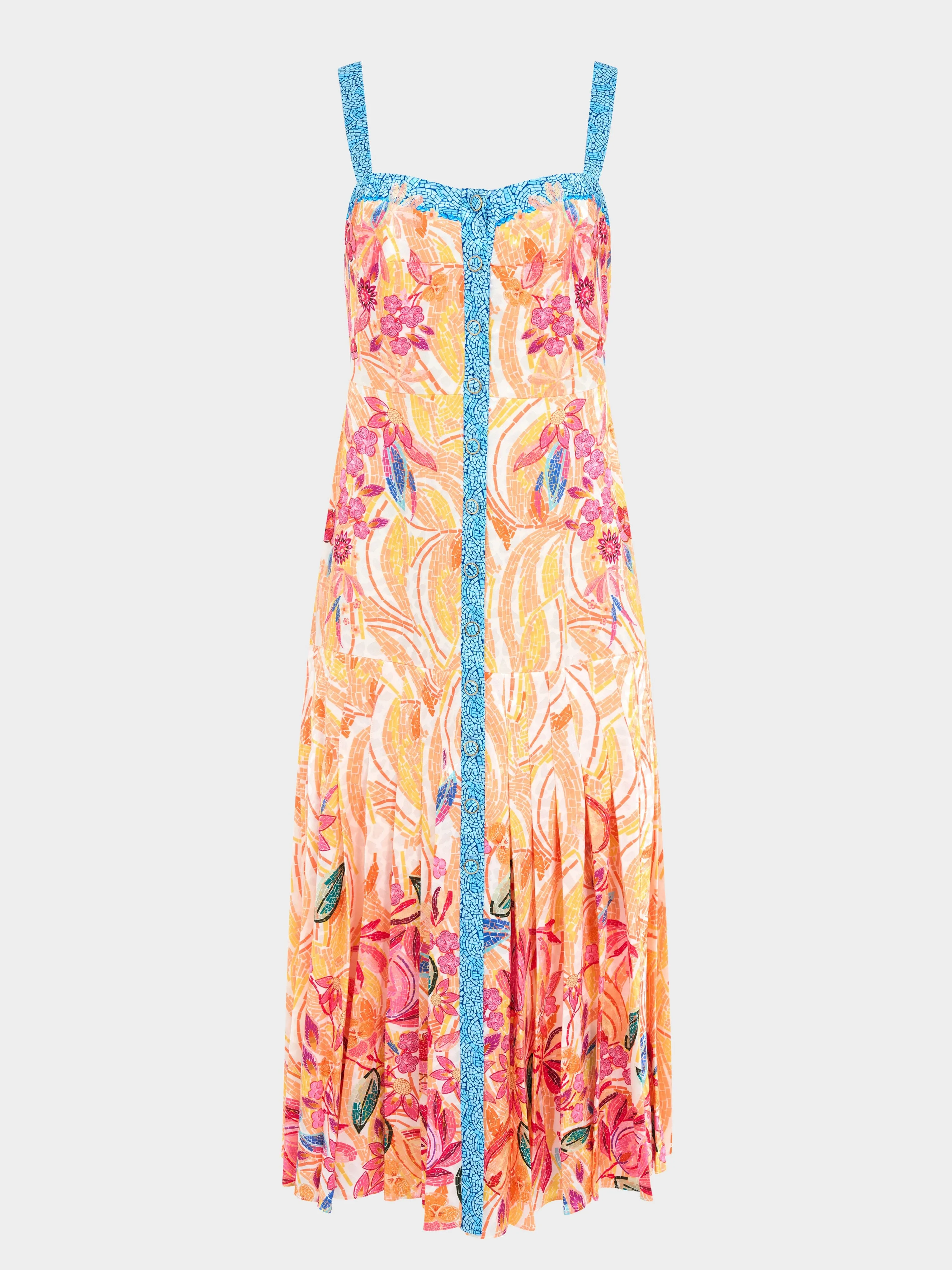 Karen Dress in Mosaic Garden sold by SALONI