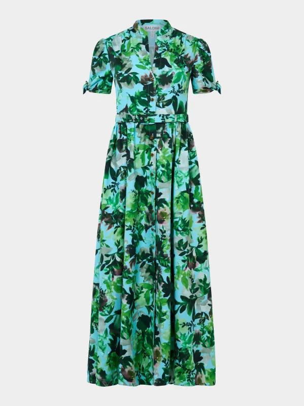 Ena Dress in Watercolour Garden made by SALONI