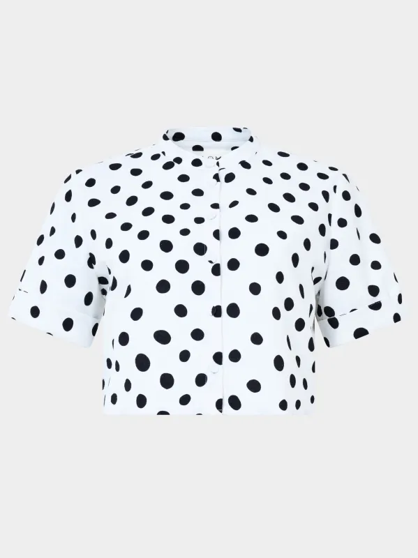 Jude B Shirt in Ivory Polka sold by SALONI
