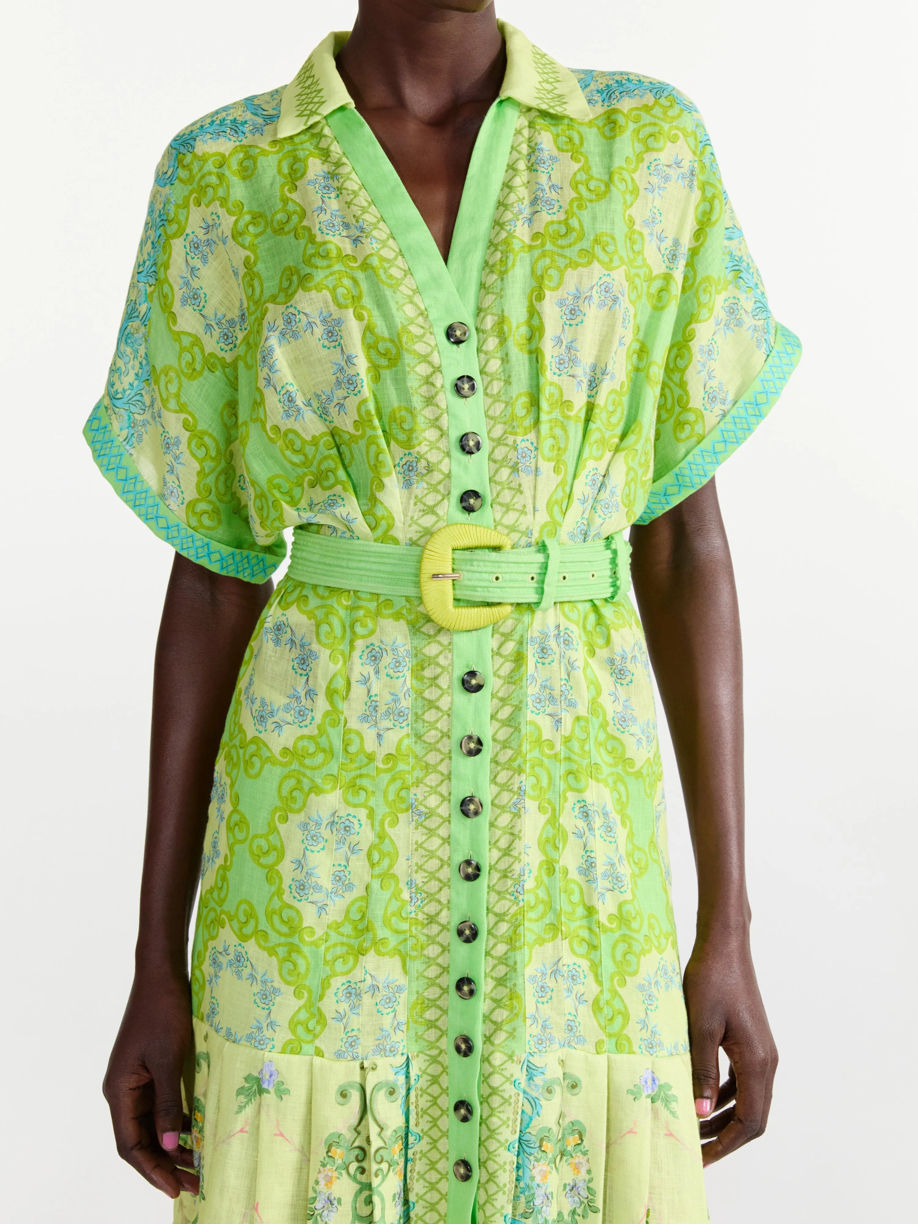 Riya B Dress in Cicchetti Lime sold by SALONI product image thumbnail 5