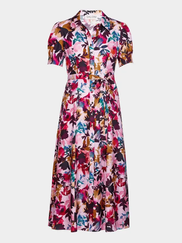 Vanessa D Dress in Watercolour Flourish sold by SALONI