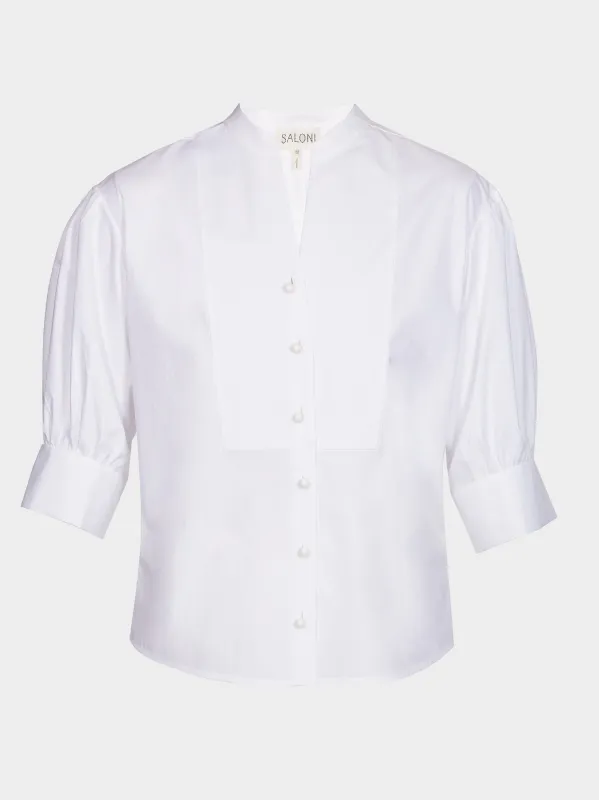 Tavi Shirt in White sold by SALONI
