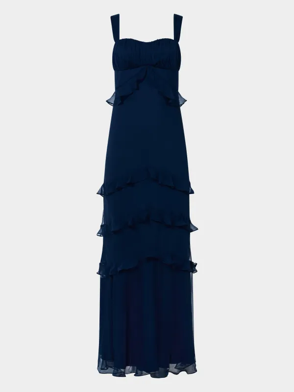 Chandra Dress in Navy made by SALONI