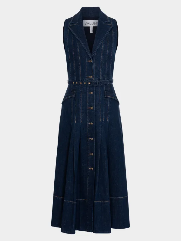 Livi Dress in Indigo sold by SALONI