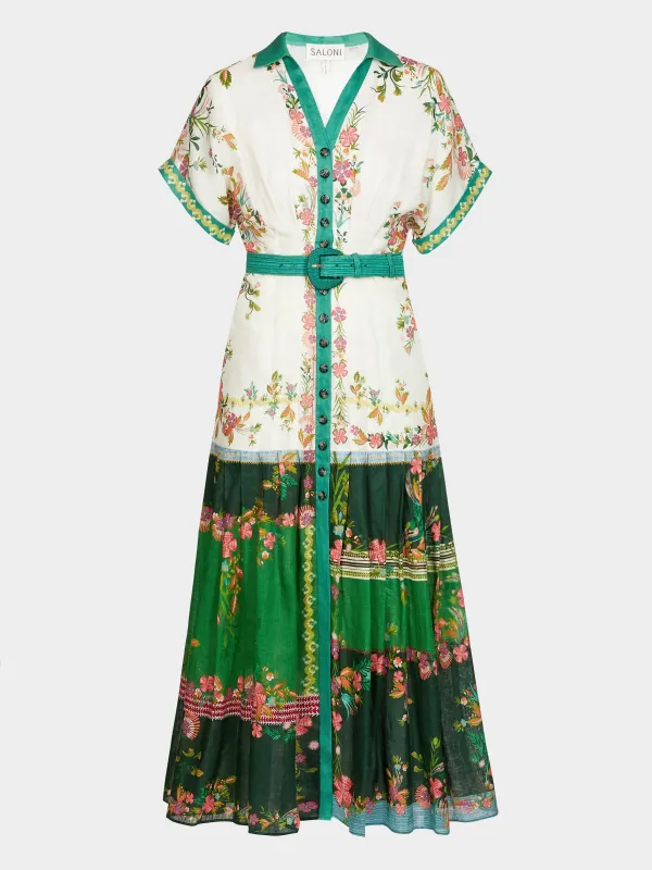 Riya B Dress in Zinnia River sold by SALONI